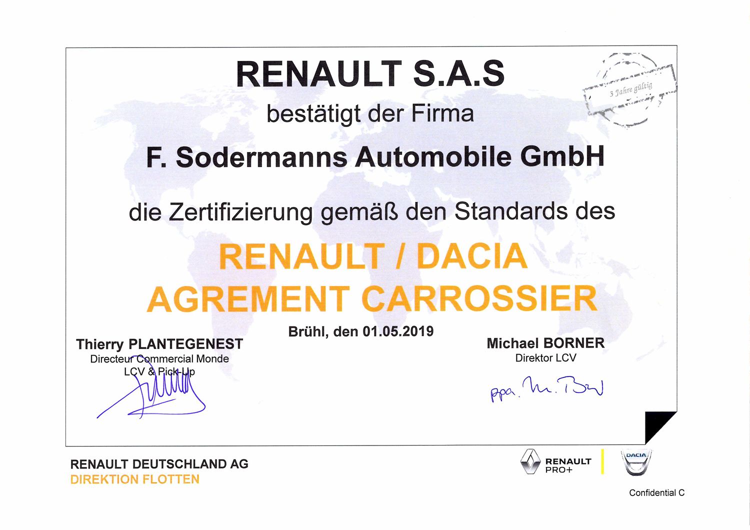 Renault Zertifikat, behindertengerechter Fahrzeugumbau mit Qualität, Sodermanns