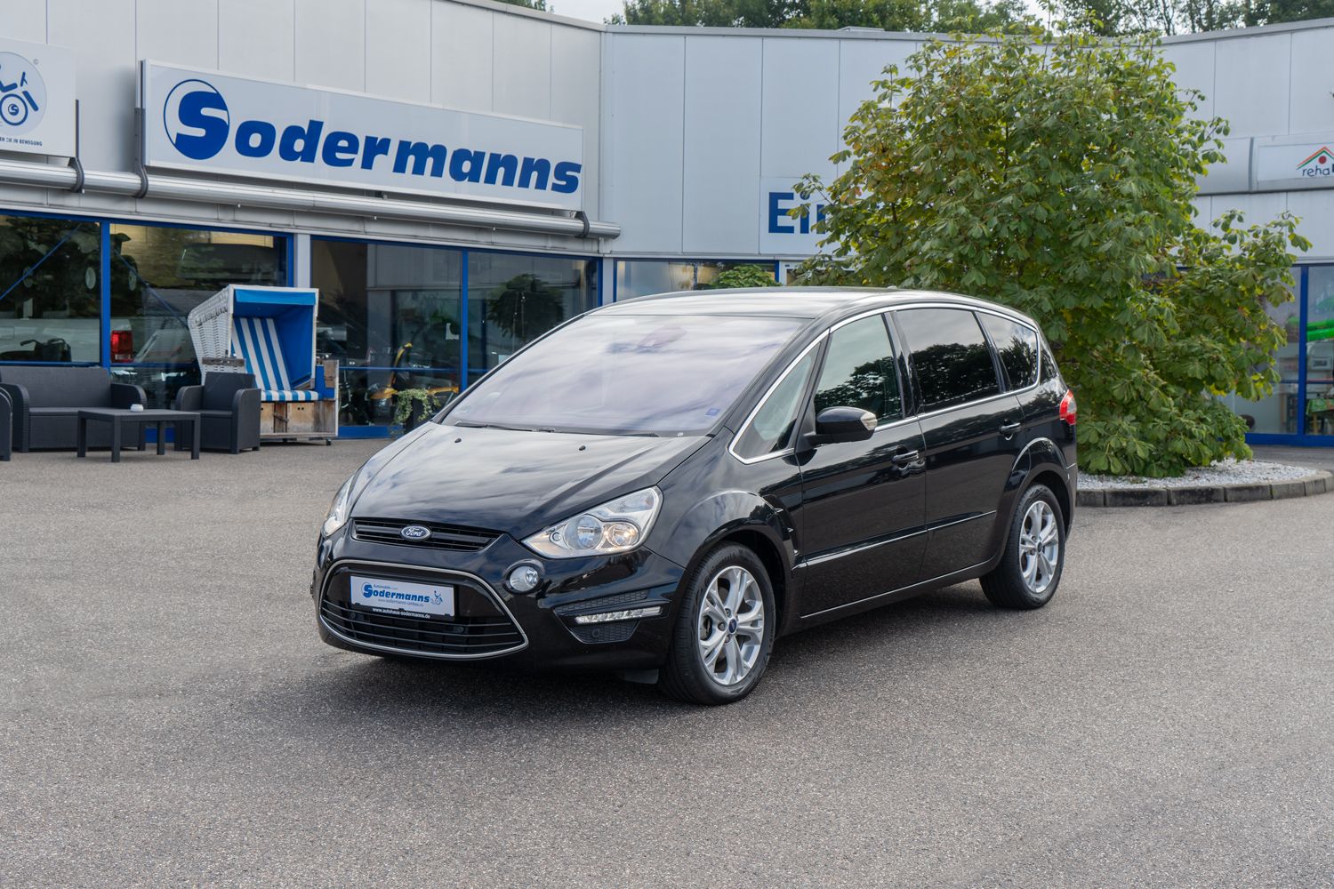 Behindertengerechter Ford S-Max, Selbstfahrerumbau, Mietwagen, Space Drive, 2 Wege Joystick, Fußlenkung, Sodermanns