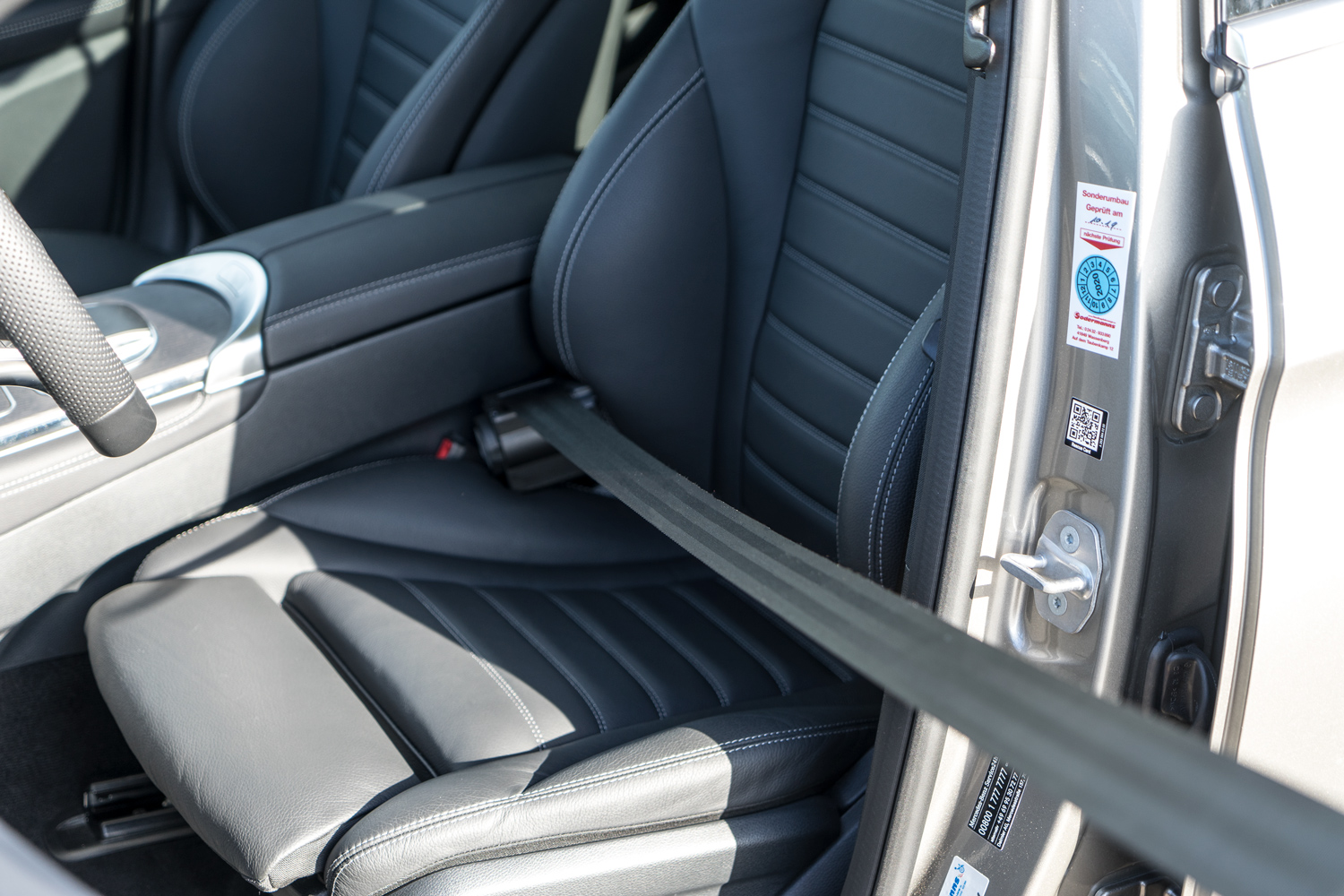 Behindertengerechter Mercedes Benz GLE, Selbstfahrerumbau, Fußlenkung, Blinkerhebelverlegung, Sodermanns