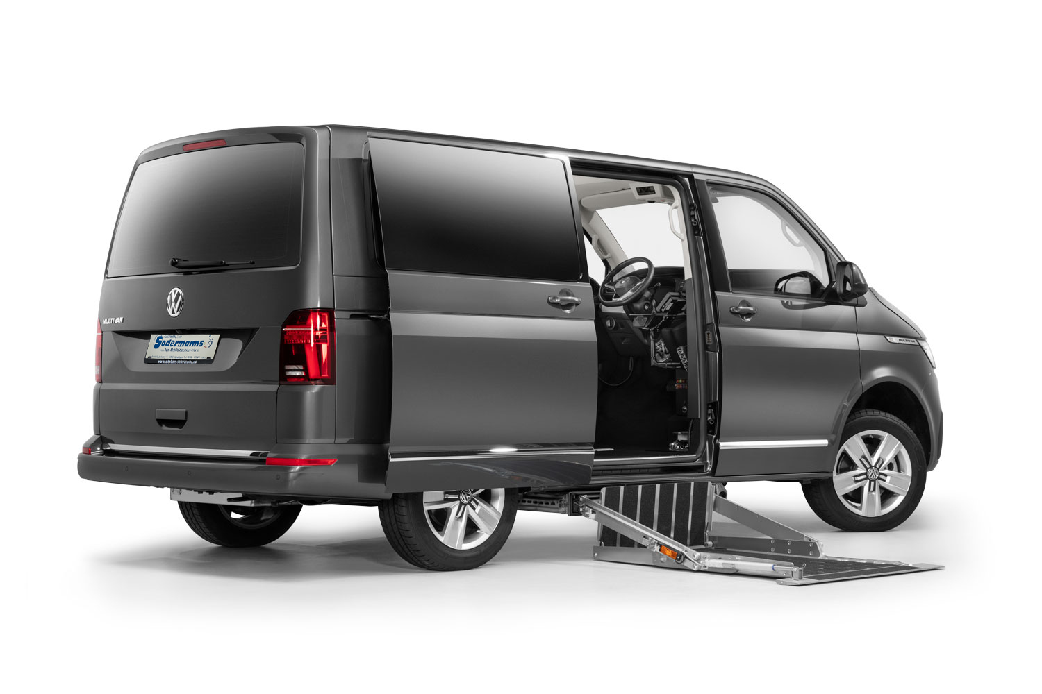 Behindertengerechter Volkswagen T6.1, Selbstfahrerumbau, seitlicher Kassettenlift, Bodenbegradigung, Space Drive, Sodermanns