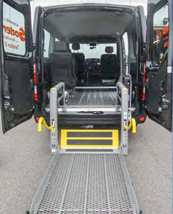 Behindertengerechter Opel Movano, Beifahrerumbau, Smart Floor, Aluminum Boden, Hebelift, ausfahrbare Trittstufe, Sodermanns