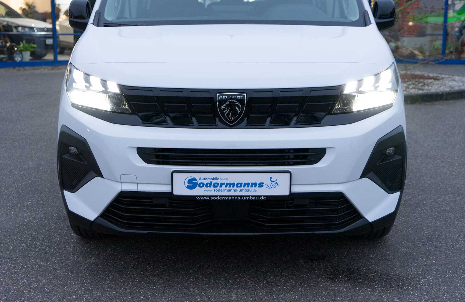 Behindertengerechter Peugeot Rifter Mietwagen mit Heckausschnitt, Sodermanns