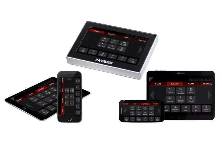 Space Drive Touch Display Endgeräte PARAVAN Touch System Displays für Space Drive, verschiedene Endgeräte und Betriebssysteme möglich