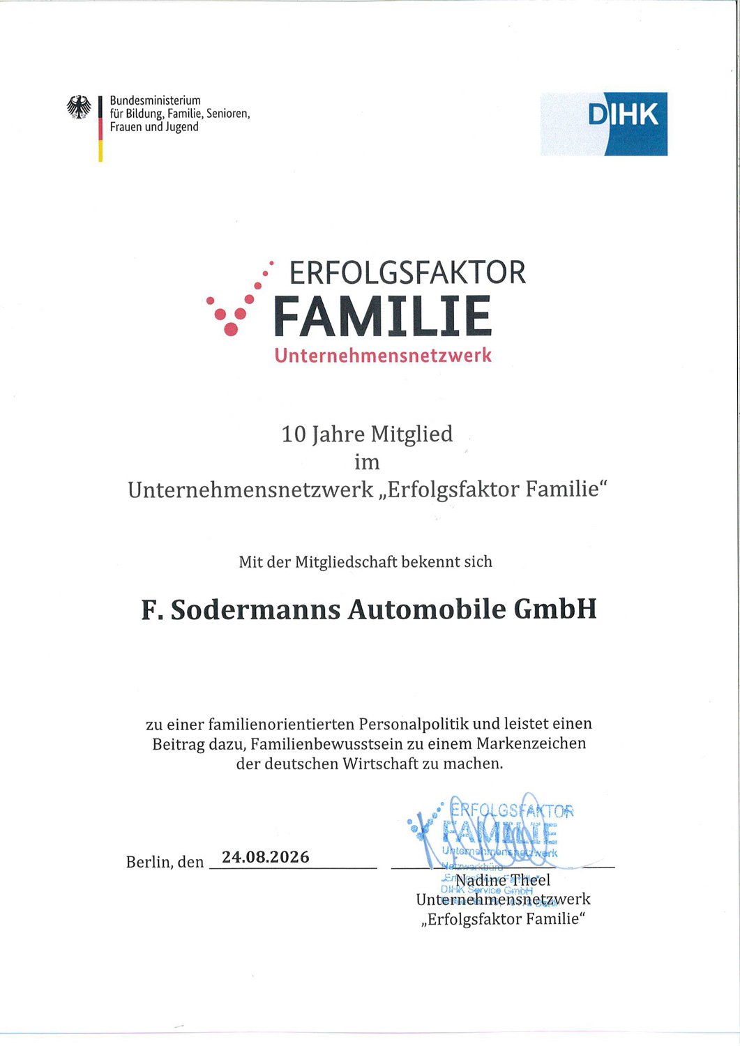 Sodermanns Erfolgsfaktor Familie Unternehmensnetzwerk Zertifikat